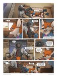 2018 absurd_res anthro anthro_on_anthro balls black_body black_fur bottle bottomless bottomwear bovid bovine canid canine clock clothed clothing comic container couch_sex detailed_background dialogue digital_media_(artwork) digitigrade dipstick_tail duo english_text fellatio fox fur furniture genitals gloves_(marking) half-closed_eyes head_in_crotch hi_res horn humanoid_genitalia humanoid_penis inside interspecies jayden_coultier_(zaush) larger_male leg_markings looking_pleasured male male/male male_penetrated male_penetrating male_penetrating_male mammal markings moan multicolored_body multicolored_fur multicolored_tail narrowed_eyes necktie open_clothing open_mouth open_shirt open_topwear oral oral_penetration orange_body orange_fur pants partially_clothed penetration penile penis penis_in_mouth red_fox sex shirt sitting size_difference smaller_male smile socks_(marking) sofa spread_legs spreading sucking tail tail_markings tan_body tan_fur text topwear true_fox unprofessional_behavior vest watch window wristwatch zaush