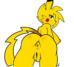 anthro anus breasts butt female genitals looking_at_viewer nipples nude pokemorph pussy rear_view solo yellow_body justtaylor nintendo pokemon generation_1_pokemon pikachu pokemon_(species) hi_res