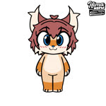 anthro big_butt blep blue_eyes blue_pawpads blush brown_hair butt chibi fur hair male orange_body orange_fur pawpads solo tan_body tan_fur tongue tongue_out tuft walking white_body white_fur hima_nsfw ande_(hima_nsfw) canid canine felid feline fox hybrid lynx mammal animated hi_res meme sound webm