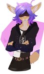 anthro hair looking_at_viewer male purple_hair solo yellow_nose wolflady mammal 2020 3:5 digital_media_(artwork)