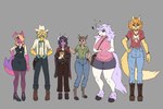 aged_up anthro arthropod_abdomen big_breasts breasts clothing female group hair horn huge_breasts male sweater thick_thighs topwear wide_hips signirsol mythology undertale_(series) undertale_yellow ceroba_ketsukane dalv_(undertale_yellow) jane_(undertale_yellow) sadie_(undertale_yellow) starlo_(undertale_yellow) wanda_(undertale_yellow) arthropod canid canine deer equid equine fox insect mammal mythological_creature mythological_equine unicorn unknown_species vampire 3:2