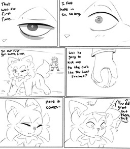 clothing dialogue duo eye_bags eyes_closed female feral half-closed_eyes headpat male narrowed_eyes nervous pokeball praise sad sparkles sparkling_eyes text wide_eyed wounded spicykiwi nintendo pokemon thomas_(spicykiwi) tulip_(spicykiwi) generation_9_pokemon human mammal pokemon_(species) sprigatito absurd_res comic english_text hi_res monochrome story