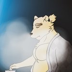 anthro male sad smoking solo gintrieu tatsune lifewonders tokyo_afterschool_summoners leib_(tas) bear mammal 1:1 hi_res