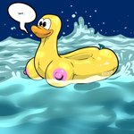 1:1 absurd_res anatid animate_inanimate anseriform avian beak bird breasts duck female floating hentai9ja hi_res inanimate_object inflatable living nipples non-mammal_nipples rubber_duck water