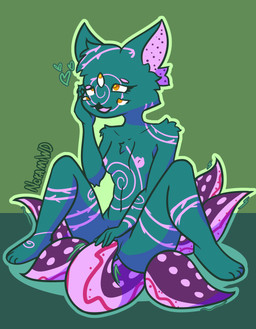 anthro breasts female looking_pleasured masturbation multi_eye nude open_mouth penetration simple_background slim small_breasts solo tail tentacle_masturbation tentacle_penetration tentacle_tail tentacles unusual_anatomy unusual_tail nokamiwd alien felid feline mammal absurd_res hi_res