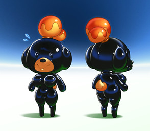 anthro big_breasts big_butt black_clothing black_latex black_skinsuit bodily_fluids breasts butt camel_toe clothed clothed_anthro clothed_female clothing female flying_sweatdrops genital_outline gimp gimp_mask gimp_suit hair latex latex_clothing latex_mask latex_skinsuit mask orange_body orange_hair skinsuit solo standing sweat sweatdrop tail tight_clothing vulva_outline wearing_mask wide_hips buffbumblebee animal_crossing nintendo isabelle_(animal_crossing) canid canine canis domestic_dog mammal shih_tzu toy_dog 2026 hi_res
