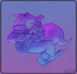 anthro belly black_eyes claws clothing contiguous_snout electric_guitar feet fluffy fluffy_tail guitar hair hindpaw looking_at_viewer male musical_instrument overweight overweight_anthro overweight_male paws playing_guitar playing_music plucked_string_instrument solo string_instrument sweater tail topwear korichi anteater mammal pilosan xenarthran 2024 digital_drawing_(artwork) digital_media_(artwork) shaded