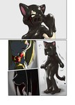 black_body duo female goo-connected_lips goo_transformation standing transformation shizumi_tsubasa felid feline goo_creature mammal 2022 absurd_res comic hi_res