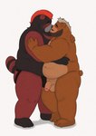 anthro beard belly clothing duo facial_hair genitals hug jockstrap kiss_on_lips kissing male male/male overweight overweight_anthro overweight_male penis punk_hair slightly_chubby slightly_chubby_male underwear inkyflush bear mammal absurd_res hi_res