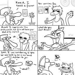 amogus anthro dialogue electric_guitar group guitar humor musical_instrument plant plucked_string_instrument poster string_instrument text nrool ambient_among_us among_us cavemanon_studios goodbye_volcano_high i_wani_hug_that_gator innersloth ko_op_(game_developer) snoot_game fang_(gvh) naser_(gvh) reed_(gvh) trish_(gvh) ceratopsian ceratopsid chasmosaurine dinosaur dromaeosaurid marginocephalian ornithischian prehistoric_species pterodactylus pterosaur reptile saurischian scalie theropod triceratops velociraptor 1:1 absurd_res comic digital_media_(artwork) english_text hi_res monochrome