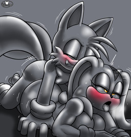ahegao ambiguous_penetration anthro balls_deep big_butt blush bodily_fluids breasts butt duo eyes_closed fangs female floppy_ears furrowed_eyebrows looking_pleasured lying male male/female motion_lines narrowed_eyes on_front open_mouth penetration saliva saliva_on_tongue small_breasts smile sweat sweatdrop teeth tongue tongue_out foxium sega sonic_the_hedgehog_(series) cream_the_rabbit miles_prower canid canine domestic_rabbit fox lagomorph leporid mammal oryctolagus rabbit red_fox true_fox absurd_res hi_res