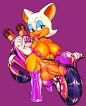 anthro balls biker blue_eyes boots breasts clothing crossgender eyeliner footwear foreskin ftg_crossgender fti_crossgender genitals gloves gynomorph handwear intersex lipstick makeup motorcycle nipple_outline nipples nude penis pubes shoes simple_background smile solo vehicle sunk00_(artist) netflix sega sonic_prime sonic_riders sonic_the_hedgehog_(series) rouge_the_bat bat mammal hi_res