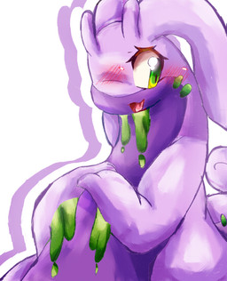 antennae_(anatomy) anthro female female_anthro glistening glistening_body glistening_skin green_eyes green_markings markings open_mouth outline purple_body semi-anthro simple_background slime solo tail white_background felipotyphlosion mythology nintendo pokemon dragon generation_6_pokemon goodra mythological_creature mythological_scalie pokemon_(species) scalie hi_res