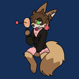anthro big_tail black_clothing black_jacket black_topwear bottomwear brown_hair clothing ear_piercing facial_piercing femboy fur green_eyes hair highlights_(coloring) jacket kerchief long_ears male neckerchief neckwear nose_piercing paddle_ball piercing pink_bottomwear pink_clothing pink_kerchief pink_neckerchief pink_shorts red_hair shorts solo tail tan_body tan_fur tongue tongue_out tongue_piercing topwear ashblondekittyy ira_(ashblondekitty) canid canine fennec_fox fox mammal true_fox 1:1 2_frame_animation animated