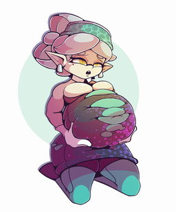 after_vore belly big_belly breasts clothing duo female female_pred gloves handwear overweight simple_background vore white_background yellow_eyes malachi21148 nintendo splatoon marie_(splatoon) aquatic cephalopod humanoid inkling mollusk 2019 hi_res