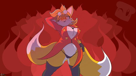 anthro breasts clothing crossgender female fur gloves handwear simple_background smug_face solo underwear white_body white_fur breadinatoarts eggman_empire sega sonic_the_hedgehog_(series) miles_prower canid canine fox mammal red_fox true_fox 16:9 4k absurd_res hi_res widescreen