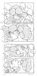 anthro blush bodily_fluids breath duo eyes_closed female hug male male/female one_eye_closed open_mouth sex sweat tears hatori himitsu_no_cocotama bibit parine cocotama comic hi_res monochrome