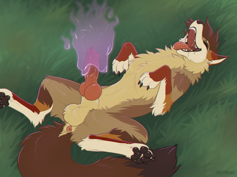 ambiguous_gender ambiguous_penetrated animal_genitalia animal_penis anus black_lips brown_body brown_fur canine_genitalia canine_penis claws disembodied_head duo eyes_closed fellatio feral fur genitals grass knot lips looking_pleasured lying male male/ambiguous male_feral male_penetrating male_penetrating_ambiguous multicolored_body multicolored_fur on_back on_grass on_ground open_mouth oral pawpads penetration penile penis plant sex sharp_teeth teeth toe_claws tongue tongue_out digitoxici mesquite_(mesquiteteef) canid canine fox ghost mammal spirit chromatic_aberration hi_res