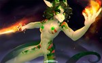 anthro areola breasts female genitals hair kiliankuro lizard magic_user nipples non-mammal_breasts non-mammal_nipples pussy pyro_(disambiguation) reptile scalie solo