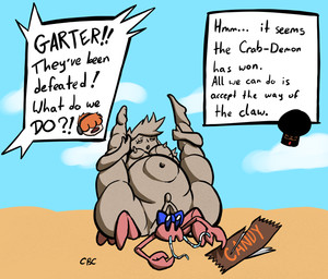 accessory afro after_transformation anthro bad_end beach beard blue_hair_bow blue_sky bow_ribbon candy_wrapper claws cloud dialogue electronics erect_nipples facial_hair female group hair hair_accessory hair_bow hair_ribbon headphones human_to_feral human_to_inanimate inanimate_transformation legs_up navel nipples nude nude_female open_mouth orange_hair petrification ribbons sand shell sky species_transformation speech_bubble text transformation white_speech_bubble cardboardcutoutcbc panty_and_stocking_with_garterbelt brief_(pswg) garterbelt_(pswg) panty_anarchy stocking_anarchy arthropod crustacean decapod hermit_crab human malacostracan mammal 2025 clip_studio_paint_(artwork) digital_drawing_(artwork) digital_media_(artwork) english_text hi_res signature