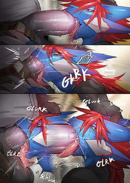 anthro anthro_on_anthro anthro_penetrated anthro_penetrating anthro_penetrating_anthro balls big_balls big_penis biped black_balls black_body blue_body blush bodily_fluids bottomwear clothed clothing deep_throat duo erection face_fucking genitals hair heart_symbol horn horn_grab irrumatio male male/male male_penetrated male_penetrating male_penetrating_male monotone_hair neck_bulge open_bottomwear open_clothing open_pants oral oral_penetration pants penetration penile penile_penetration penis penis_in_mouth red_eyes red_hair saliva sex shaft_divide tears tongue tongue_out white_body agitype01 mythology rakuo dragon elephant elephantid mammal mythological_creature mythological_scalie proboscidean scalie 2023 digital_media_(artwork) hi_res