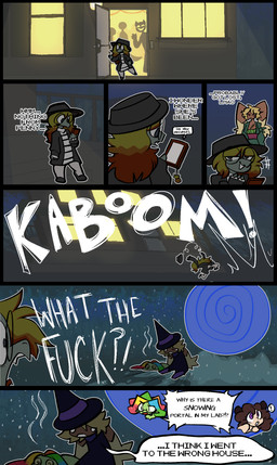 anthro cellphone clothing costume_party dialogue electronics eyewear female glasses hat headgear headwear holidays phone portal smartphone snow speech_bubble text wearing_glasses witch_costume witch_hat corruptedcryptid halloween nintendo one_piece pokemon cynder_(corruptedcryptid) penny_(corruptedcryptid) roronoa_zoro tammy_(corruptedcryptid) cyndaquil ekans generation_1_pokemon generation_2_pokemon generation_4_pokemon lopunny pokemon_(species) shiny_pokemon comic english_text hi_res trans_(lore) trans_woman_(lore)