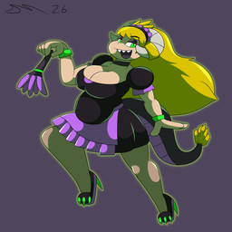 blonde_hair cleaning_tool clothing curved_horn dragonmaid feather_duster green_eyes hair horn intersex maid_apron maid_headdress maid_uniform uniform dirtymac mac-daddy mythology demi desidia_esuries dragon half-dragon horned_humanoid humanoid mythological_creature mythological_scalie scalie 1:1 absurd_res hi_res