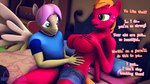 16:9 3d_(artwork) anthro anthrofied asking asking_another asking_for_opinion big_breasts big_macintosh_(mlp) breasts clothed clothing color_coded color_coded_text compliment crossgender dialogue digital_media_(artwork) duo english_text equid equine female fluttershy_(mlp) friendship_is_magic ftm_crossgender hasbro hi_res male male/female mammal mtf_crossgender my_little_pony nipples question questioning_tone senthaurekmern talking_to_another text topless widescreen yes-no_question