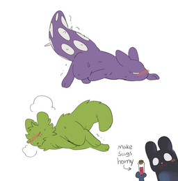 black_body eyes_closed feral fur green_body group male male/male purple_body tail trio white_eyes dog_phenomenon rain_world videocult inv_(rain_world) saint_(rain_world) spearmaster_(rain_world) slugcat hi_res