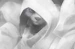 anthro cape clothing smile smirk solo lofi domestic_cat felid feline felis mammal greyscale monochrome portrait