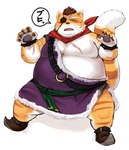 anthro belly big_belly blush eye_patch eyewear humanoid_hands kemono male obese obese_male overweight overweight_male scar simple_background solo text white_background iwano dragon_quest dragon_quest_x square_enix cat_ribeiro domestic_cat felid feline felis mammal 2012 japanese_text unavailable_at_source