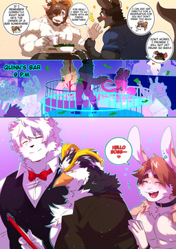 abs anthro bar beak beard bedding black_body black_clothing black_feathers black_footwear black_fur black_hair black_socks black_topwear black_vest blanket blonde_eyebrows blue_clothing blue_lights blue_shirt blue_topwear blush bow_tie bracelet brown_body brown_fur brown_hair claws clipboard clothed clothing collar collared_shirt comic_panel dancing dialogue dress_shirt duo ear_piercing eyebrows eyes_closed facial_hair feathers finger_claws footwear fur furniture green_eyes group hair hand_on_back heart_symbol holding_clipboard holding_object horn jewelry jockstrap jockstrap_only location_in_dialogue looking_back male money muscular muscular_anthro muscular_male on_sofa orange_beak pecs piercing pole polo_shirt purple_lights question_mark red_bow_tie shirt smile socks sofa stage star strip_club stripper stripper_pole text throwing_money throwing_object topless topwear unbuttoned_shirt underwear underwear_only vest white_body white_feathers white_fur white_hair yellow_body yellow_eyes yellow_fur booboo34 arthur_zoloto joe_turner quinn_candreva william_dalton avian bear bird bovid canid canine caprine crested_penguin felid feline goat hybrid kangaroo lagomorph leporid macropod mammal marsupial penguin polar_bear rabbit rhinoceros ursine absurd_res comic english_text hi_res pictographics