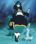 bottom_heavy cosplay female solo kairaanix nintendo pokemon alice_(kairaanix) domestic_cat eeveelution felid feline felis generation_4_pokemon glaceon mammal pokemon_(species) digital_media_(artwork) hi_res