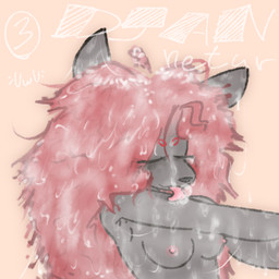areola bathing_self bathtub black_nose blue_eyes bodily_fluids breasts bubble bukkake cum cum_bubble cum_drip cum_in_hair cum_on_body cum_on_ear cum_on_leg cum_on_tail cumshot curly_hair dripping ejaculation excessive_cum excessive_genital_fluids female fur genital_fluids genitals grey_body grey_fur hair hand_lick licking licking_cum long_hair looking_pleasured masturbation nipple_outline nipples nude partially_submerged pink_areola pink_nipples red_hair self_lick smug smug_grin solo tail text tongue tongue_out djannetur djannetur_(character) canid canine canis mammal wolf 1:1 2025 english_text signature nonbinary_(lore)