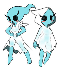 big_eyes big_head black_eyes blue_body blush blush_lines breasts clothed clothing eyelashes feet female hands_on_hips hoodie not_furry simple_background simple_coloring simple_eyes solo standing tiptoes topwear translucent translucent_clothing white_background gaturo ghost_girl_(gaturo) ghost humanoid spirit hi_res