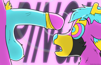 anthro antlers ball_tuft balls big_penis blue_hair bodily_fluids brainwashing dripping duo ears_down fixation furry_balls genital_fluids genitals hair horn humanoid_genitalia humanoid_penis hypnosis hypnotic_penis imminent_oral imminent_sex leaking_precum lgbt_pride male male/male mind_control open_mouth pansexual_pride_colors penis pivoted_ears precum precum_drip pride_colors psychedelic pubes ringed_eyes screen side_view spiral text text_background tuft robinhypnotized q_(lynx) robin_(robinhypnotized) deer felid feline lynx mammal hi_res