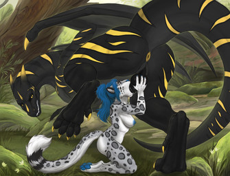 animal_genitalia animal_penis anthro anthro_on_feral anthro_penetrated anus areola bestiality bodily_fluids breasts deep_throat duo erection feet fellatio female female_penetrated feral feral_penetrating feral_penetrating_anthro forest fur genitals hair hand_on_penis kneeling knot knotted_penis larger_feral larger_male male male/female male_penetrating male_penetrating_female membrane_(anatomy) membranous_wings nipples nude open_mouth oral oral_penetration outdoor_nudity outside outside_sex pawpads paws penetration penile penile_penetration penis penis_in_mouth plant saliva saliva_on_penis sex size_difference slit_penis smaller_anthro smaller_female smaller_penetrated smile solo tail toes tree wings tvard mythology dragon felid mammal mythological_creature mythological_scalie pantherine scalie snow_leopard digital_media_(artwork) hi_res
