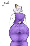 anthro big_butt biped butt clothed clothing dress female floppy_ears fully_clothed fur horn looking_at_viewer looking_back mature_anthro mature_female presenting rear_view short_tail simple_background solo standing tail text thick_thighs tight_clothing tight_dress white_background white_body white_fur buttdawg undertale undertale_(series) toriel boss_monster_(undertale) bovid caprine mammal 2017 digital_media_(artwork)