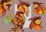 anthro bandage bandolier biped blush clothing fangs horn kerchief male sharp_teeth smile solo tail teeth tusks wings conditional_dnp ebonychimera activision european_mythology mythology spyro_reignited_trilogy spyro_the_dragon rescued_dragons_(spyro) trondo_(spyro) dragon mythological_creature mythological_scalie scalie western_dragon winged_dragon absurd_res hi_res model_sheet