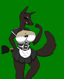 anthro avo_(weaver) big_breasts breasts brown_fur canine cleavage clothed clothing disney female fur hi_res jackal maid_uniform mammal pack_street shadow713 simple_background solo uniform zootopiaRating: SafeScore: 6User: shadow713Date: August 18, 2018