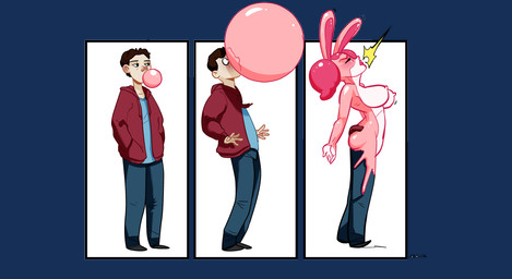 anthro base_one_layout basic_sequence breast_growth breasts bubble candy dessert female food gender_transformation goo_transformation growth gum hair human_to_anthro latex linear_sequence male mtf_transformation one_row_layout pink_body pink_hair pink_skin solo species_transformation three_frame_image three_frame_sequence transformation transformation_sequence blackshirtboy human lagomorph leporid mammal rabbit 2012 alpha_channel sequence