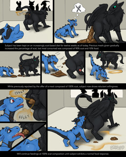 ambiguous_gender anus balls beak black_beak black_body black_feathers black_fur black_scales black_wings blue_body blue_scales bodily_fluids butt claws crouching crowning_feces cutlery drooling eating_feces eyes_closed fart fart_cloud feathers feces feces_in_mouth feces_on_ground feces_pile feet feral fork fur genital_fluids genitals green_sclera group horn jewelry kitchen_utensils knife licking licking_feces licking_lips licking_own_lips looking_at_another looking_back looking_back_at_another looking_down male male_peeing male_pooping male_pooping_on_male mouth_to_ass narrowed_eyes necklace open_mouth peeing peeing_on_ground penis pooping pooping_in_mouth pooping_on_floor raised_tail red_eyes saliva scales scatplay sound_effects sweat tail tail_tuft talons teeth text thought_bubble toe_claws toes tongue tongue_out tools tuft urine urine_on_ground urine_stream watersports wings oddbird mythology alenn avian dragon gryphon mythological_avian mythological_creature mythological_scalie scalie artist_name comic english_text hi_res pictographics