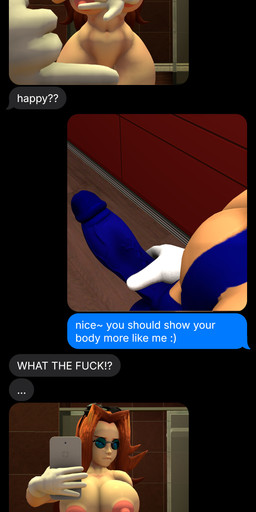 anthro big_breasts blue_body blue_eyewear blue_glasses breasts clothed clothing crossgender duo eyewear female fur genitals glasses gloves hair handwear male mirror mirror_selfie nipples nude penis selfie text_message texting vulva boiboi9999 one_finger_challenge sega sonic_the_hedgehog_(series) dr._eggma'am dr._eggman sonic_the_hedgehog eulipotyphlan hedgehog human mammal 3d_(artwork) absurd_res digital_media_(artwork) hi_res meme source_filmmaker_(artwork)