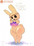 big_butt bodily_fluids bottomless breasts butt clothed clothing crying female genitals pussy sad solo tears text thick_thighs wide_hips sanka-tetsu animal_crossing nintendo coco_(animal_crossing) animate_inanimate gyroid lagomorph leporid mammal rabbit featureless_(disambiguation) english_text hi_res