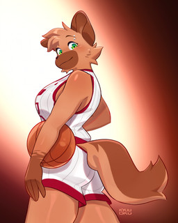 anthro ball basketball basketball_(ball) basketball_uniform bottomwear breasts butt clothed clothed_anthro clothed_female clothing eyebrow_piercing facial_piercing female female_anthro fingers fur gradient_background green_eyes holding_basketball holding_object looking_at_viewer low-angle_view piercing shirt shorts simple_background sleeveless_shirt smile solo sportswear tail tank_top topwear tuft uniform kyuuoku ventura_city_drifters rose_naire canid canine canis domestic_dog german_shepherd herding_dog mammal pastoral_dog 2024 digital_media_(artwork) hi_res