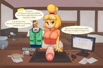3:2 5_fingers absurd_res animal_crossing anthro balls big_breasts big_penis bite biting_lip biting_own_lip blonde_hair blush bodily_fluids bottomwear breasts brown_eyes canid canine canis clothed clothed_intersex clothing crossgender curvy_figure desk dialogue domestic_dog dress_shirt embarrassed english_text erection erection_under_skirt fellatio_request fingers first_person_view ftg_crossgender fti_crossgender fur furniture genital_fluids genitals glans gynomorph hair hanger heart_symbol hi_res huge_breasts huge_penis humanoid_genitalia humanoid_penis intersex isabelle_(animal_crossing) leaking_precum mammal narrowed_eyes nintendo nipple_outline office oliversart oral_request partially_clothed_anthro partially_clothed_gynomorph partially_clothed_intersex penis pink_glans precum shih_tzu shirt skirt solo speech_bubble sweat sweatdrop sweaty_face table talking_to_viewer teeth text thick_penis topwear toy_dog vein veiny_penis wide_hips yellow_body