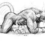 2018 abdominal_bulge abs all_fours anthro anthro_on_anthro biceps big_dom_small_sub black_and_white blush bodily_fluids cum cum_in_ass cum_inside dialogue dominant drooling duo english_text excessive_cum excessive_genital_fluids eyes_closed fangs genital_fluids hladilnik horn large_penetration larger_male living_condom looking_pleasured lying male male/male mammal monochrome muscular muscular_male nude on_back open_mouth orgasm penetration penile penile_penetration precum raised_tail rodent saliva sex sharp_teeth simple_background size_difference skaven smaller_male smaller_penetrated tail teeth text tongue tongue_out warhammer_(franchise) warhammer_fantasy white_background