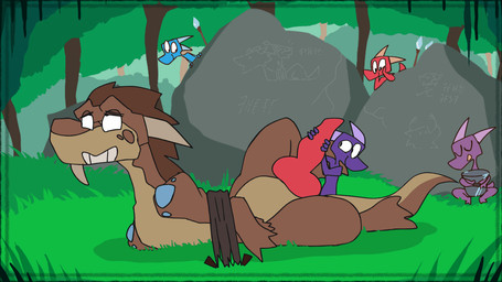 ambiguous_gender anthro bdsm big_penis bondage bound brown_body bucket container feral genitals group handjob huge_penis knot larger_sub male male/ambiguous melee_weapon penile penis polearm questionable_consent rope sex size_difference spear submissive tribal two-handed_handjob weapon roksim mythology stories_of_vallerane hayo_raikon dragon kobold mythological_creature mythological_scalie scalie 16:9 2d_animation animated frame_by_frame story story_in_description widescreen