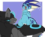 ahegao anthro balls_deep black_body black_fur blue_background blue_body blue_eyes blue_fur bodily_fluids border cum cum_in_pussy cum_inside cute_fangs duo eye_roll fangs female female_on_top feral fin frill_(anatomy) fur genital_fluids genitals grey_body grey_eyes grey_fur head_fin knot knotted_penis looking_pleasured looking_up_at_another male male/female male_on_bottom markings narrowed_eyes neck_frill on_bottom on_top open_mouth open_smile outline penetration penile penile_penetration penis penis_in_pussy pussy ring_(marking) simple_background smile tail tail_fin tail_motion teeth thrusting tongue tongue_out vaginal vaginal_penetration white_border white_outline yellow_sclera nightdazed nintendo pokemon showers_the_vaporeon umber_(braixeolu) eeveelution generation_1_pokemon generation_2_pokemon generation_7_pokemon hybrid legendary_pokemon pokemon_(species) umbreon vaporeon zeraora animated loop signature andromorph_(lore)