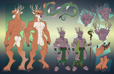 antlers bulge hooves horn male solo tail silver_tendril cervine deer mammal hi_res